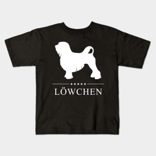 Lowchen Dog White Silhouette Kids T-Shirt